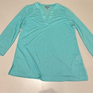 T for Talbots Women's Aqua 3/4 Sleeve Top size SP